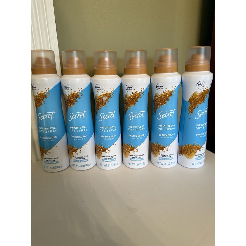 Secret BROWN SUGAR + Argan Oil Scent Dry Spray Antiperspirant Deodorant 6pk
